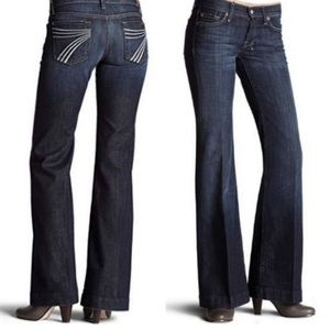 7 For All Mankind Dojo Jeans New Orleans White Stitch Pockets 32X33